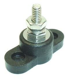 Red Black 3/8" Stainless Junction Block Power Post Set Insulated Terminal Stud